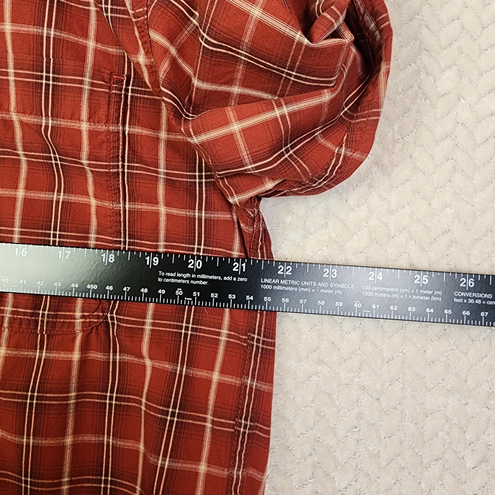 Columbia Plaid Long Sleeve Red/White Button-Down Shirt Men's M - Picture 8 of 10